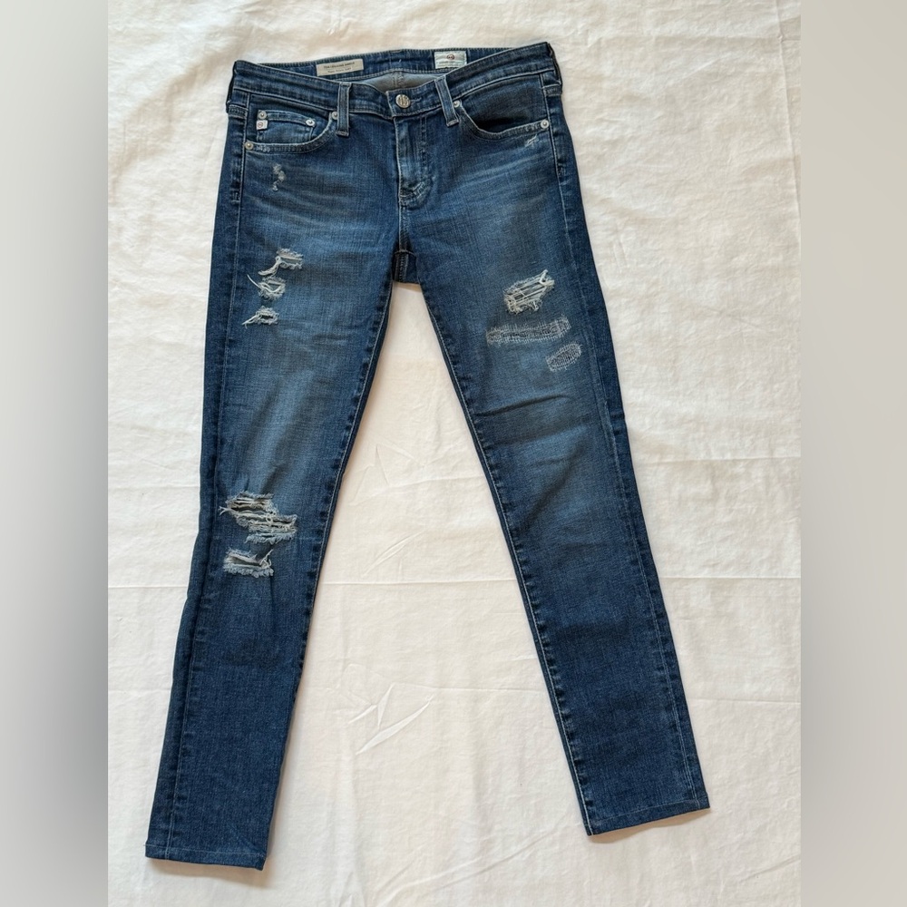 Distressed Blue Jeans